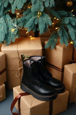 Зимові жіночі ботинки (хутро) Dr. Martens Jadon Black Far фото