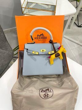 Жіноча сумка Hermes Kelly 25 Blue Togo Leather with Gold Hardware Premium фото