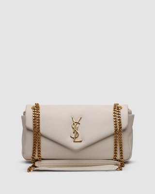 Женская сумка Yves Saint Laurent Calypso In Plunged Lambskin White Premium фото
