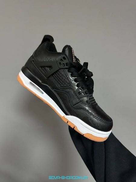 Мужские и женские кроссовки Nike Air Jordan 4 &ldquo;LASER BLACK GUM&rdquo; Fur фото