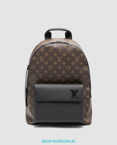 Мужской рюкзак Louis Vuitton Takeoff Backpack Monogram Macassar Canvas Brown Premium фото