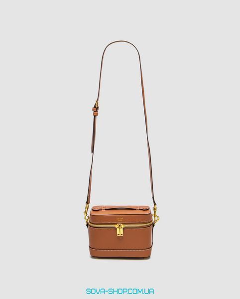 Женская сумка Celine Vanity In Smooth Satinated Calfskin Brown Premium фото