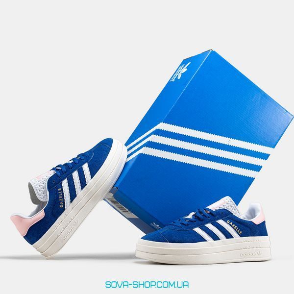 Женские кроссовки Adidas Gazelle Bold Shoes Blue White фото