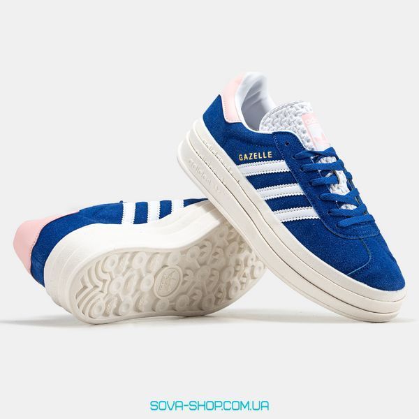 Женские кроссовки Adidas Gazelle Bold Shoes Blue White фото