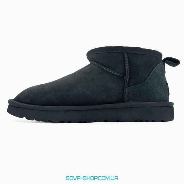 Женские зимние ботинки UGG Classic Ultra Mini Black PREMIUM фото