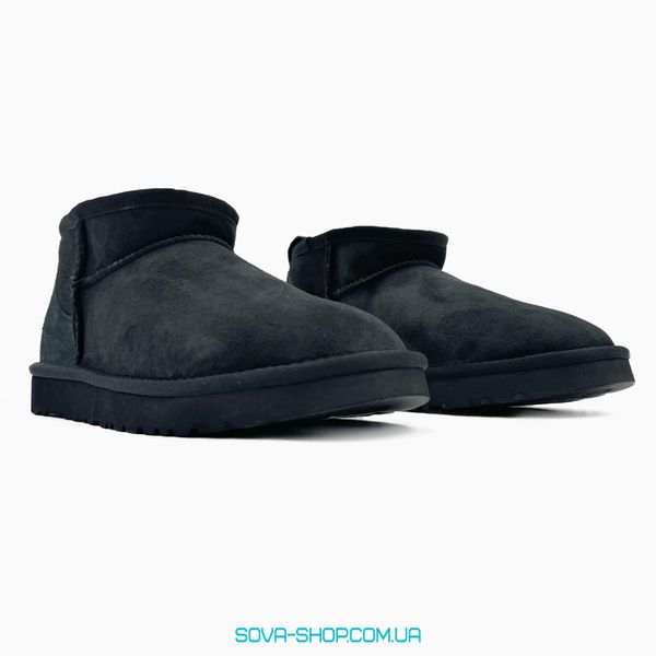 Женские зимние ботинки UGG Classic Ultra Mini Black PREMIUM фото