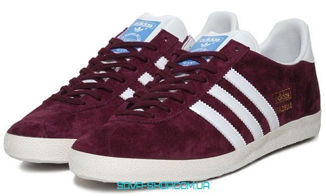 Жіночі кросівки Gazelle Og Maroon/Yellow Adidas фото