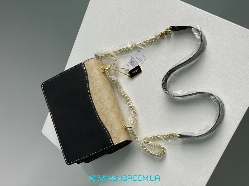 Жіноча сумка Coach Mini Klare Crossbody in Signature Canvas Beige/Brown Premium фото