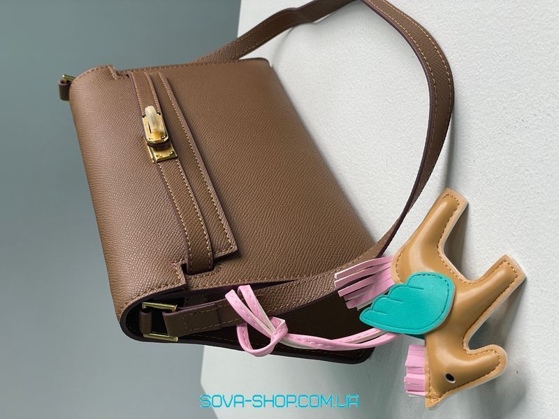 Женская сумка Hermes Kelly Pochette Brown/Gold Premium фото