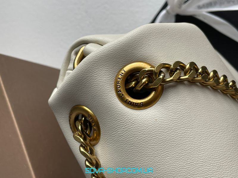 Жіноча сумка Yves Saint Laurent Calypso In Plunged Lambskin White Premium фото