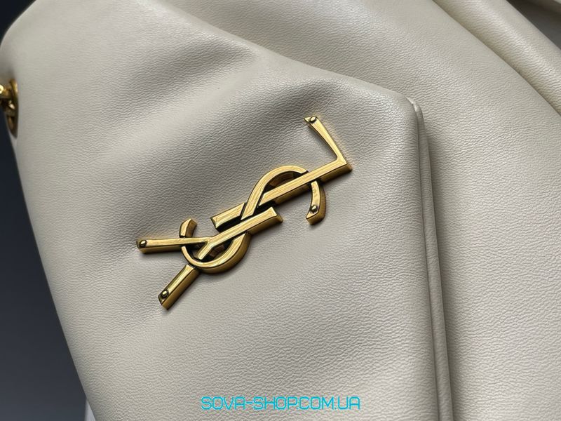 Жіноча сумка Yves Saint Laurent Calypso In Plunged Lambskin White Premium фото
