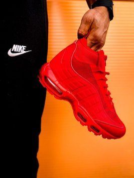 Зимові чоловічі кросівки Nike Air Max Sneakerboot 95 "Red" !термоносок! фото