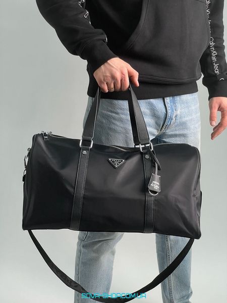 Унисекс сумка Prada Re-Nylon and Brushed Leather Duffel Bag Premium фото