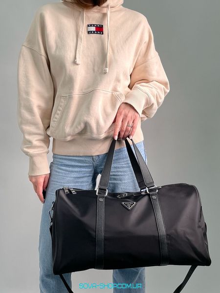 Унисекс сумка Prada Re-Nylon and Brushed Leather Duffel Bag Premium фото