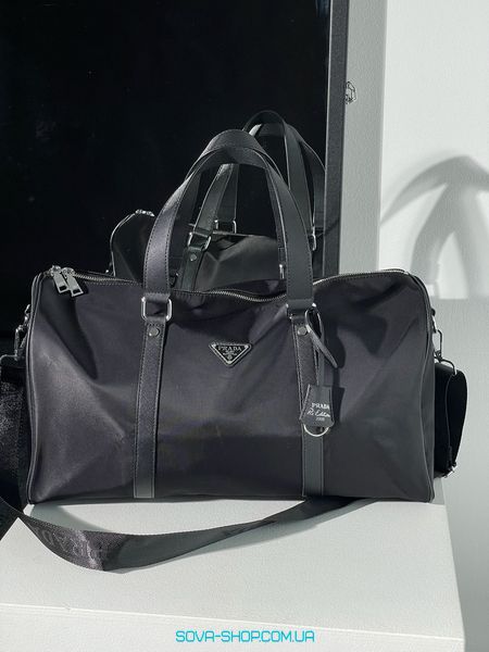 Унисекс сумка Prada Re-Nylon and Brushed Leather Duffel Bag Premium фото