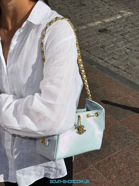 Жіноча сумка Chanel 25 Micro Handbag in Grained Calfskin in Mother of Pearl Premium фото