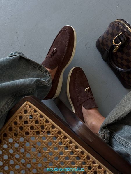 Жіночі лофери Loro Piana Loafers Brown Premium фото