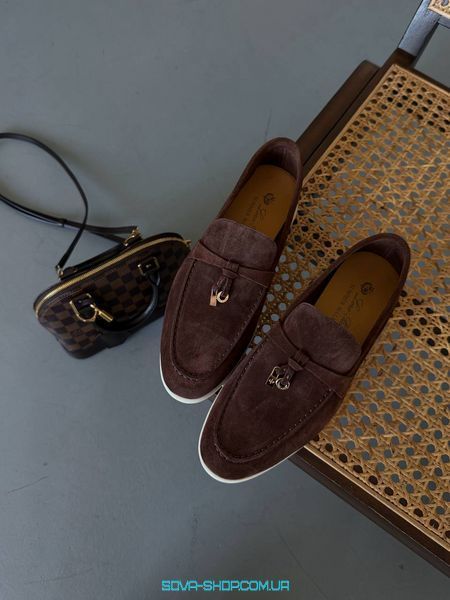 Жіночі лофери Loro Piana Loafers Brown Premium фото