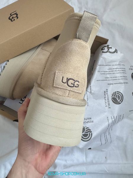 Жіночі зимові ботинки UGG Classic Mini Dipper Light Beige PREMIUM фото