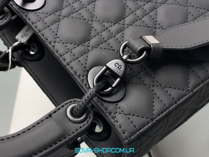 Женская сумка Christian Dior Latte Ultramatte Cannage Calfskin Mini Lady Dior Black Premium фото