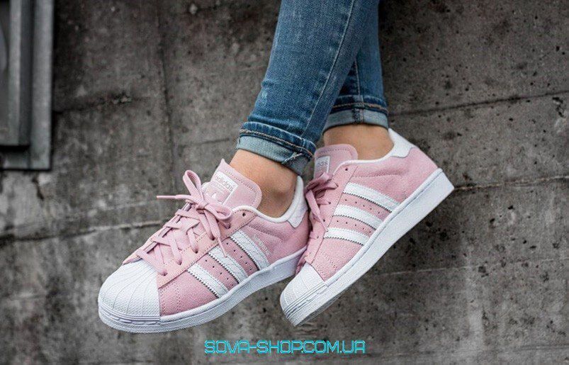 Жіночі кросівки Superstar Rose Blanc Adidas фото