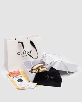 Ремінь Celine Medium Triomphe Belt In Triomphe Canvas And Calfskin White Premium фото