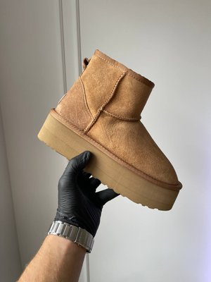 Жіночі зимові ботинки UGG Mini Big Platform Chestnut Premium фото