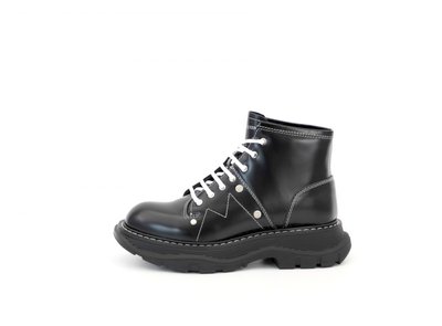 Зимние женские кроссовки Alexander McQueen Boots Black БЕЗ меха фото