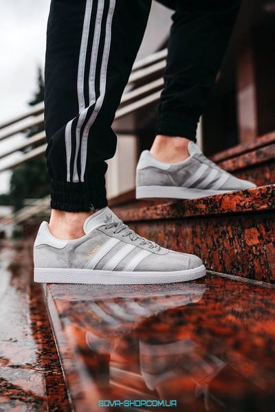 Жіночі та чоловічі кросівки Gazelle Mid Grey/Ftwr White/Gold Metallic Adidas фото