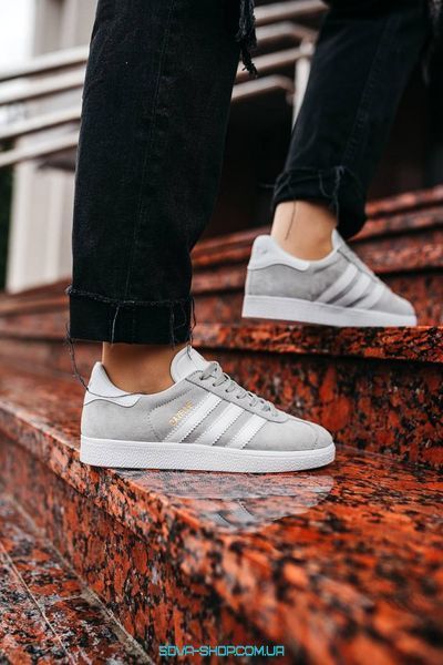Жіночі та чоловічі кросівки Gazelle Mid Grey/Ftwr White/Gold Metallic Adidas фото