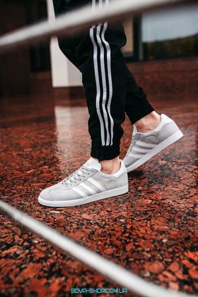 Жіночі та чоловічі кросівки Gazelle Mid Grey/Ftwr White/Gold Metallic Adidas фото