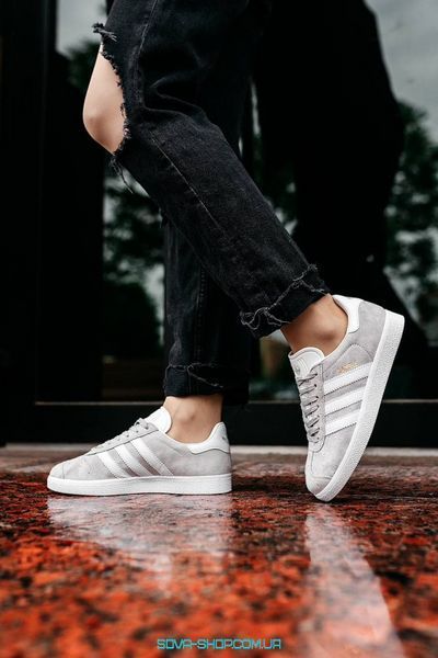 Жіночі та чоловічі кросівки Gazelle Mid Grey/Ftwr White/Gold Metallic Adidas фото