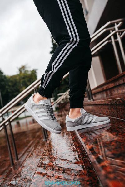 Жіночі та чоловічі кросівки Gazelle Mid Grey/Ftwr White/Gold Metallic Adidas фото