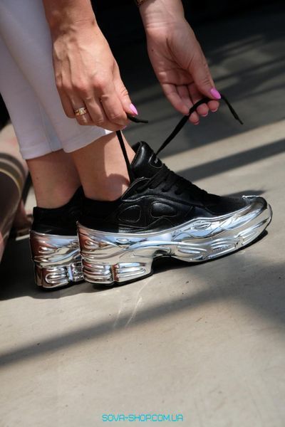 Женские кроссовки Raf Simons Ozweego Core Black Silver Metallic Adidas фото