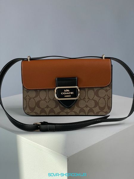 Женская сумка Coach Morgan Shoulder Bag In Colorblock Signature Canvas Premium фото