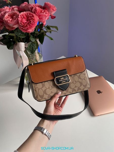 Жіноча сумка Coach Morgan Shoulder Bag In Colorblock Signature Canvas Premium фото