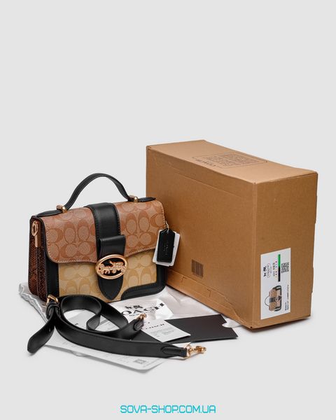 Женская сумка Coach Georgie Shoulder Bag In Blocked Signature Canvas Premium фото