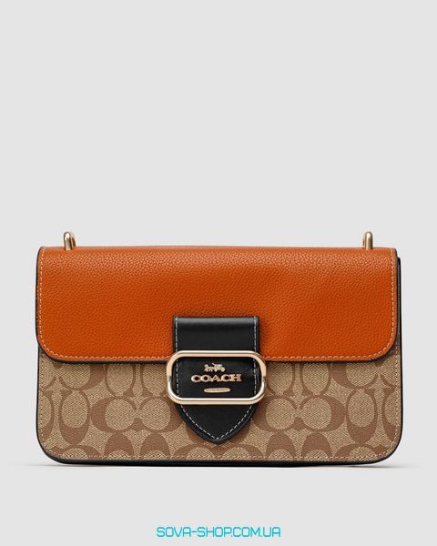 Жіноча сумка Coach Morgan Shoulder Bag In Colorblock Signature Canvas Premium фото