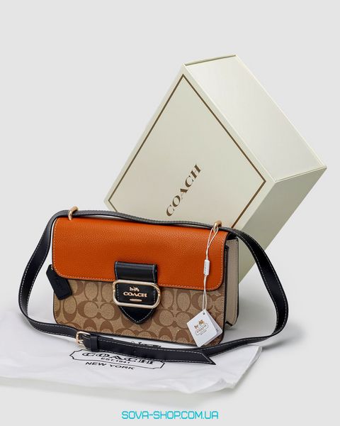 Жіноча сумка Coach Morgan Shoulder Bag In Colorblock Signature Canvas Premium фото