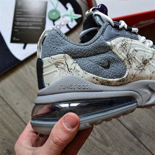 Чоловічі кросівки Travis Scott X Nike Air Max 270 React Nike 'Grey