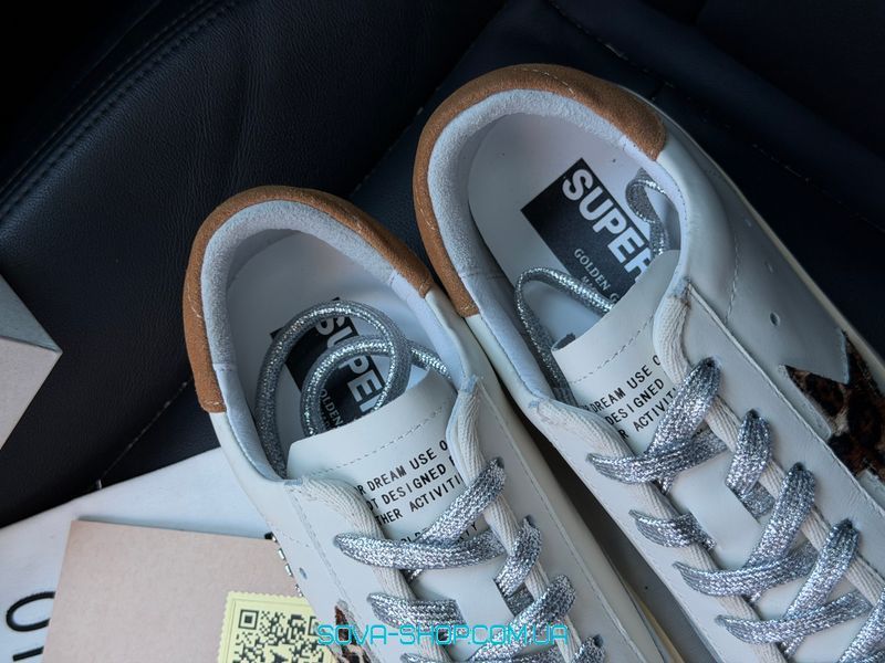 Жіночі кросівки GG Superstar low cut White leo Star Premium фото