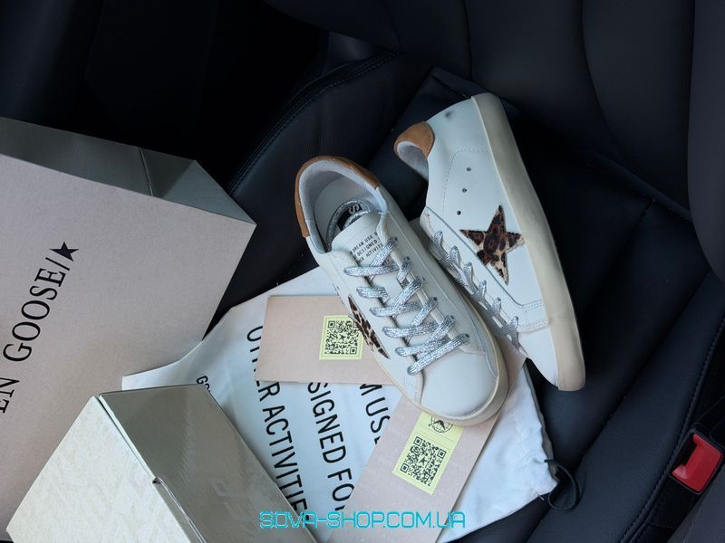 Жіночі кросівки GG Superstar low cut White leo Star Premium фото