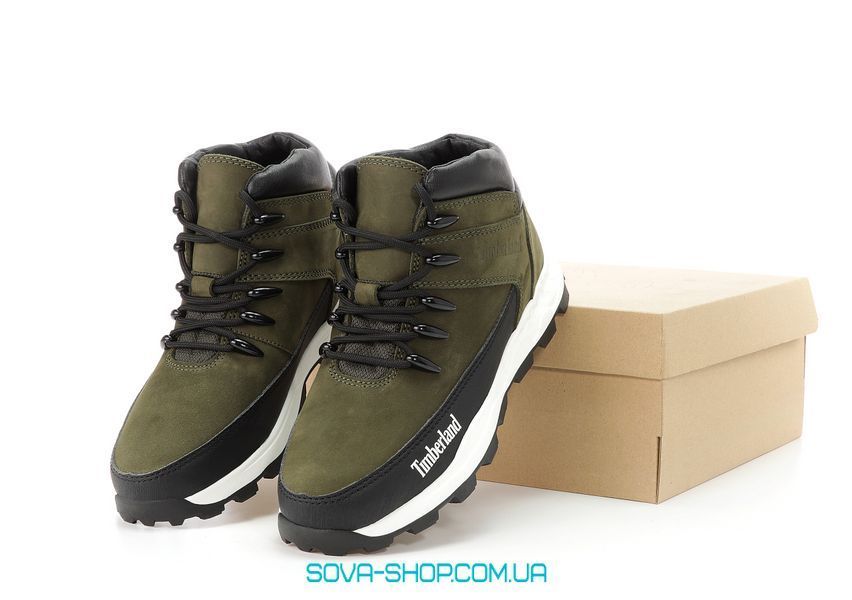 Зимові чоловічі ботинки Timberland Boots Winter PREMIUM NUBUCK WATERPROOF Haki Green фото