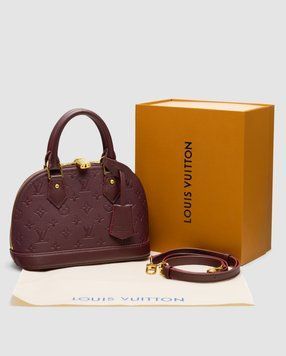Женская сумка Louis Vuitton Alma Monogram Empreinte Leather Burgundy Premium фото