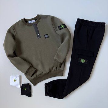 Чоловічий та жіночий костюм ЗИМОВИЙ Stone Island: світшот-штани (2 пари носків у подарунок) Stone Island фото