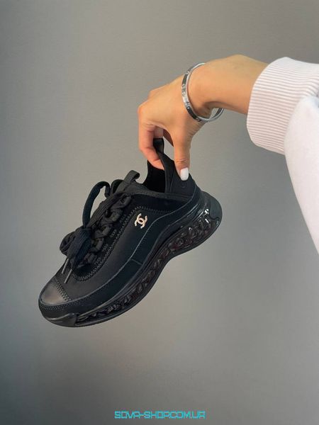 Жіночі кросівки Chanel Crystal Sneakers Black фото