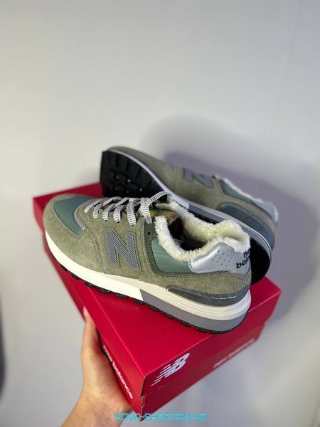 Чоловічі та жіночі зимові кросівки New Balance 574 Legacy Stone Island Хутро фото