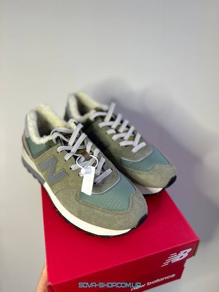 Чоловічі та жіночі зимові кросівки New Balance 574 Legacy Stone Island Хутро фото