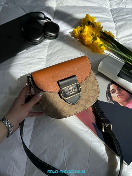 Жіноча сумка Coach Morgan Saddle Bag In Colorblock Signature Canvas Premium фото