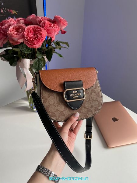 Жіноча сумка Coach Morgan Saddle Bag In Colorblock Signature Canvas Premium фото